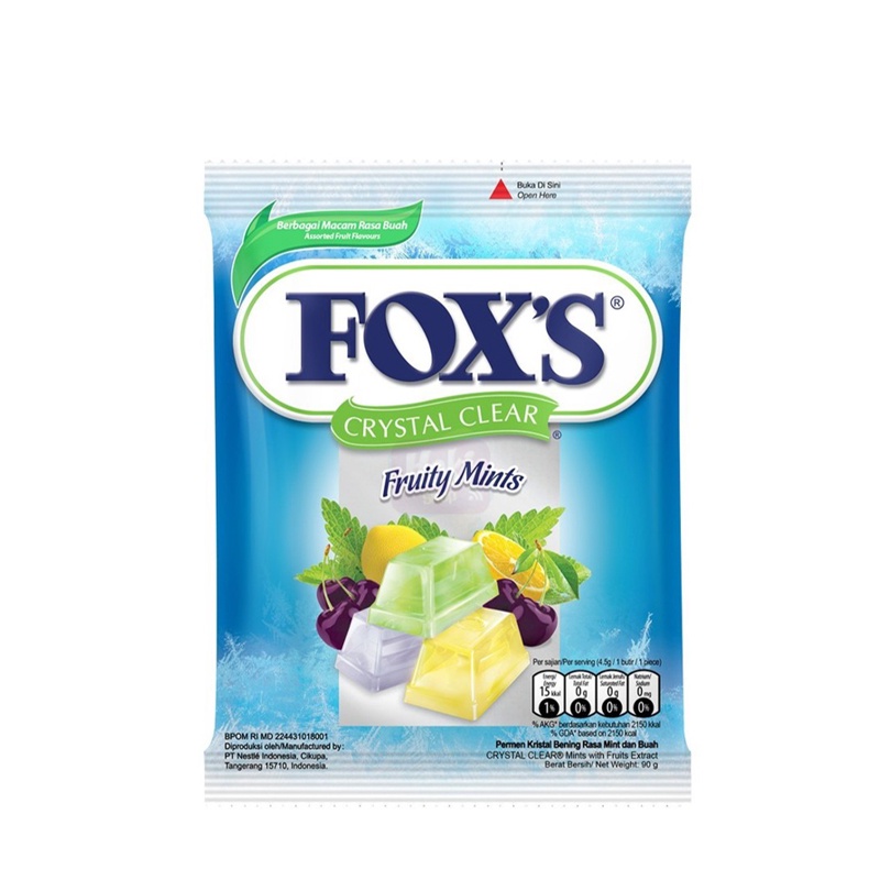 

FOX'S Crystal Clear Fruity Mints Bag 90 g