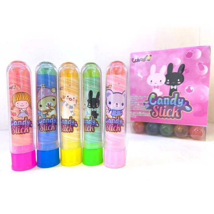 

Candy Stick Luvmi Aneka Rasa Buah Bentuk Lipstick 1 Box isi 30 pcs Permen Lunak