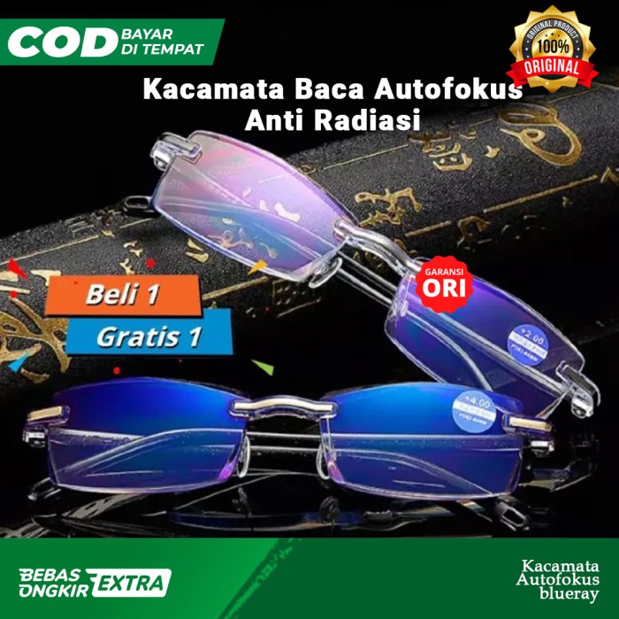 Best Seller Kacamata Auto Fokus Original Kaca Mata Baca Blueray Anti Radiasi Viral
