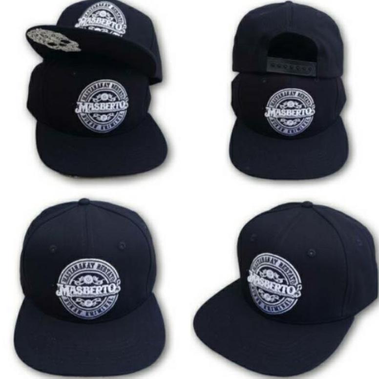 ASE763 topi masberto logo bulat snap. topi masberto. snapback masberto. topi isc. topi snapback. sub