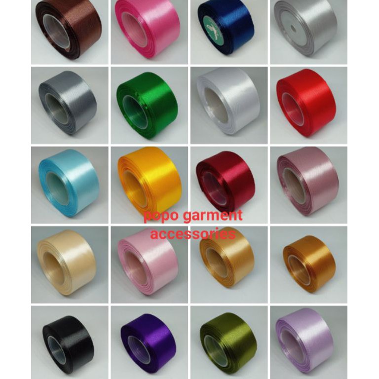 

94 Pita Satin 4 Cm/1.5 inchi Ready Stok