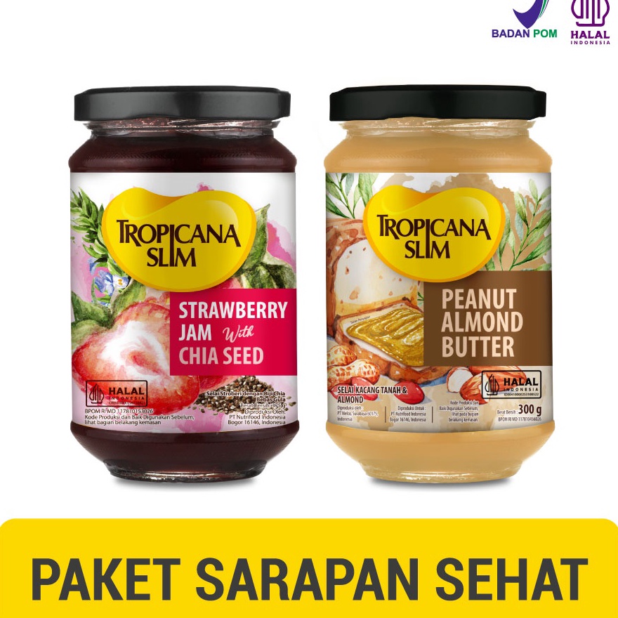 

✨Terbaru✨ Duo Rasa - Tropicana Slim Peanut Almond Butter Spread Jam 300 gram & Tropicana Slim Strawberry Jam 375 gram !!!