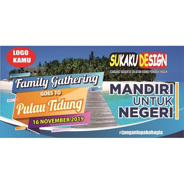 Best Seller Banner Family Gathering, Spanduk Acara, Baner Liburan Free Edit
