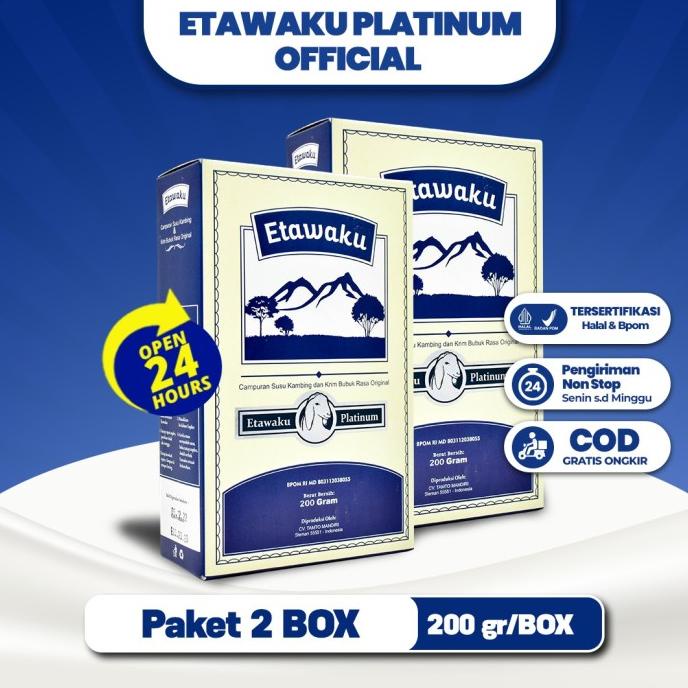 

Etawaku Platinum Paket 2 Box - Susu Kambing Murni + Krimer Bubuk