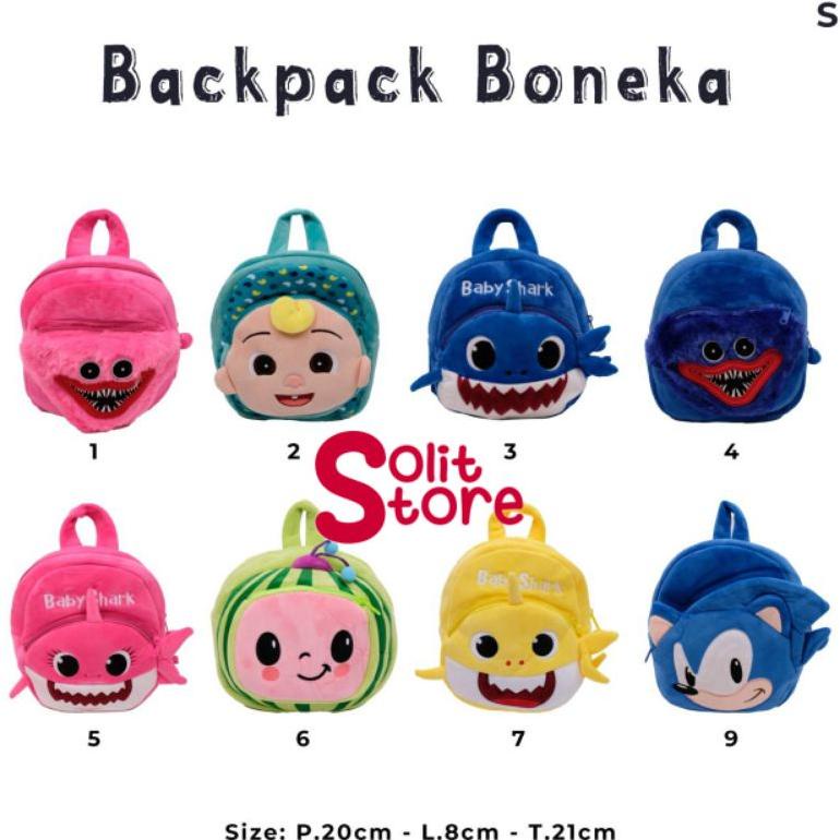 Tas Punggung Backpack Ransel Anak Boneka Melon Baby Shark Huggy Wuggy Sonic Import Size M Best Selle