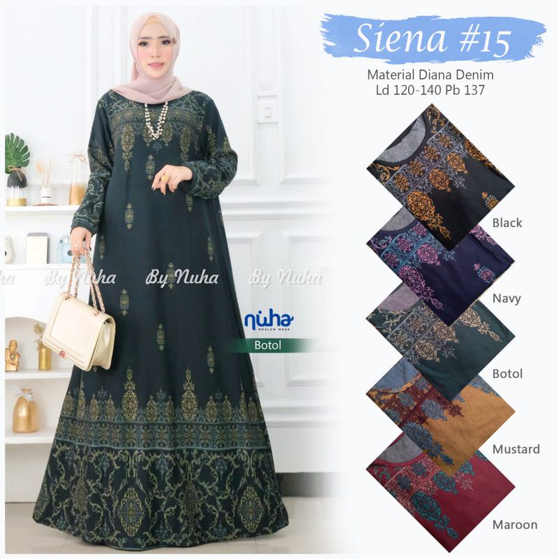 LD 140-170 Baju Gamis Over Size Denim Diana SIENA #15 JUMBO MAXY