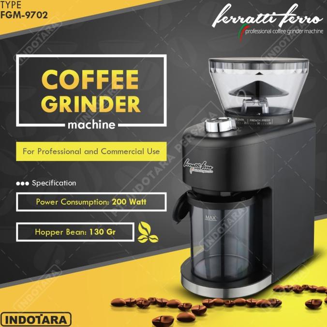 Coffee Grinder Machine Alat Penggiling Kopi Ferratti Ferro FGM9702
