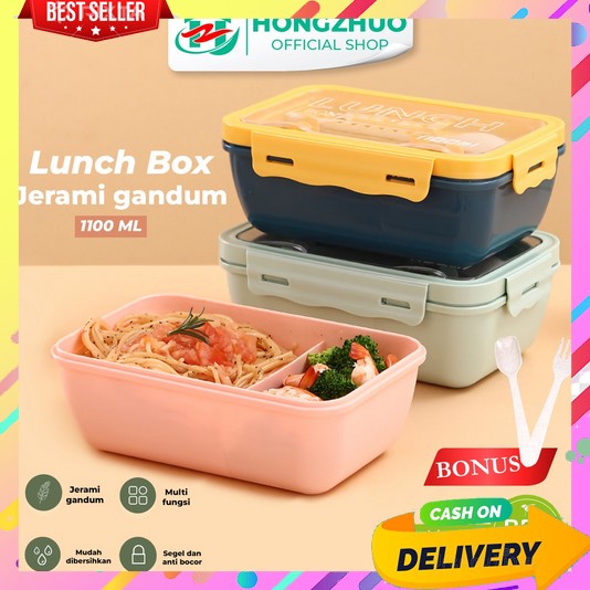 Lunch Box Set Anak Sekolah Paper Stainless Steel 1 Anti Tumpah Wadah Nasi Tahan Panas Lunchbox Laki 