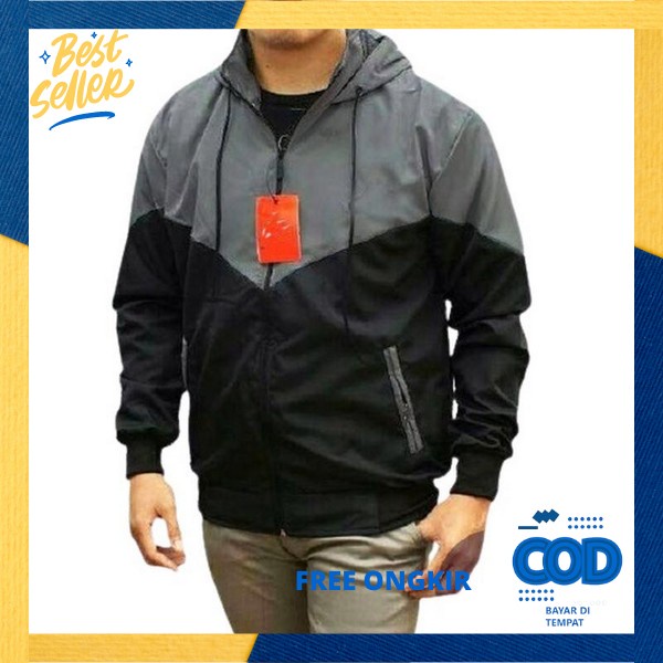 Jakaet Kasual Jaket Simple Motor Pria Sauna Jacket Touring Berkualitas Resleting Cowok Polos Sport J