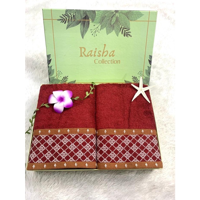 Handuk Bordir Couple Premium Custom Bahan Handuk Terry Palmer Premium - Merah-Merah, Jas