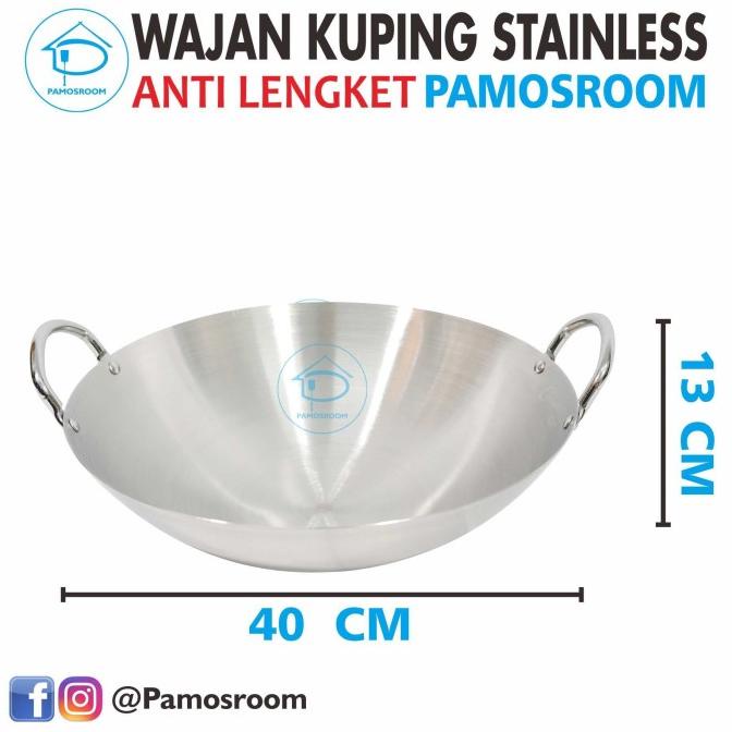 Calypso Wajan Kuali 40 cm Penggorengan Stainless Steel Ukuran 40cm