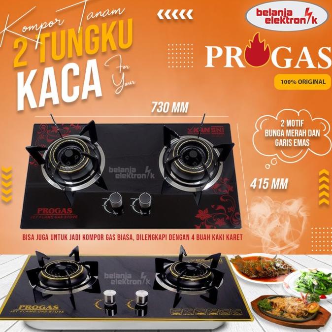 KOMPOR PROGAS TANAM 2 TUNGKU KACA