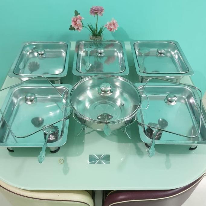 PRASMANAN SET STAINLESS TUTUP FULL KACA