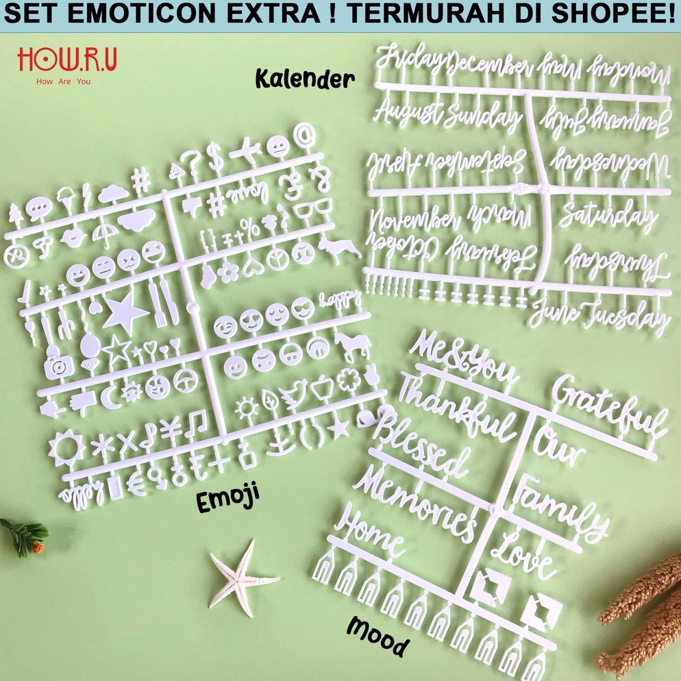 

Ready Stock HOW.R.U | 2-5cm - Huruf Tambahan untuk Letter Board / Papan Nama Bayi / Menu Cafe / Properti Foto zdmmz