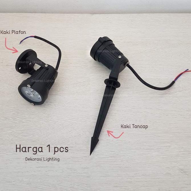 Lampu taman sorot colour rgb led 3w spotlight warna warni waterproof