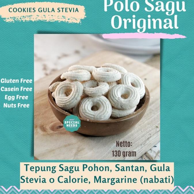 

Polo Sagu Original STEVIA - Gluten Free, Egg Free - Diet Special Needs