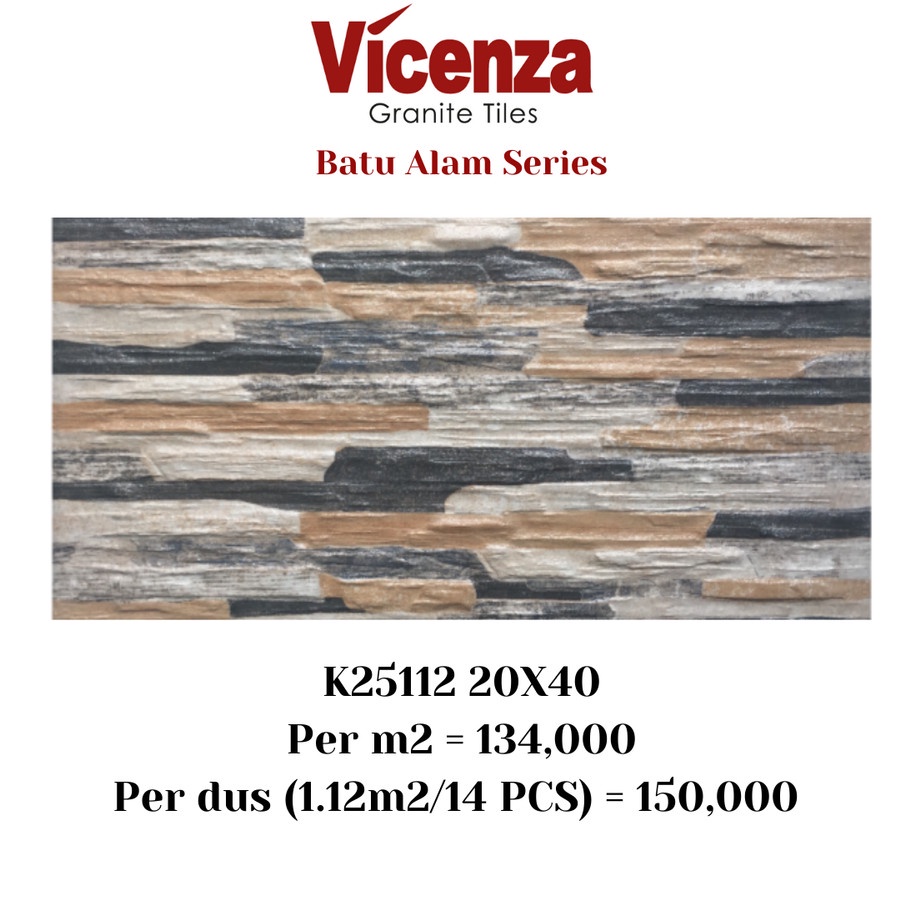 Granit Granite Tile Batu Alam Vicenza 20x40 Dinding/Lantai K25112