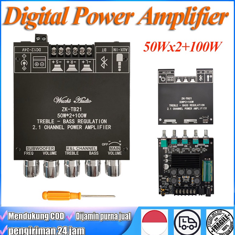 PALING DICARI Original Audio Stereo Bass Power Amplifier Board ZK-TB21 TPA3116D2 Bluetooth 5.0 Ampli