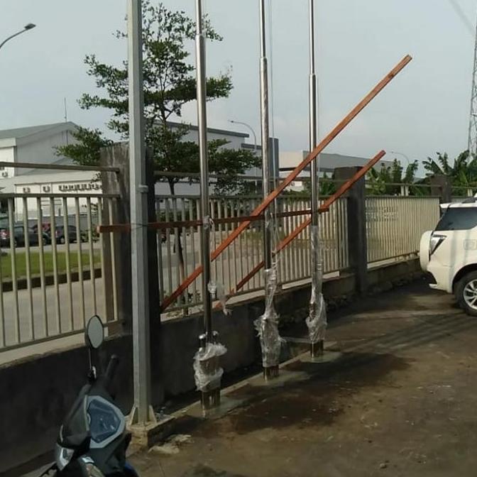 TIANG BENDERA STAINLESS STEEL OUTDOOR NON COD YUFASTORE78AN