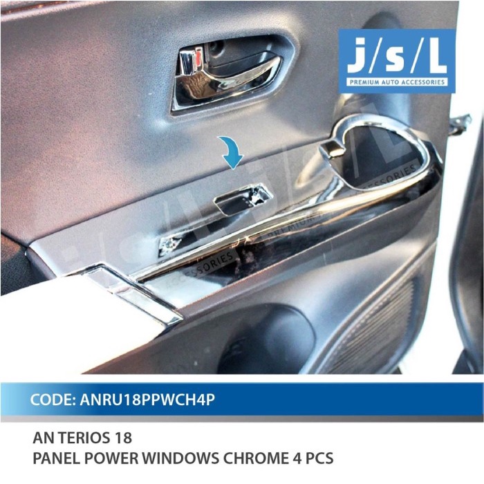 Cover Panel Pintu Power Window Chrome All New Rush Terios JSL