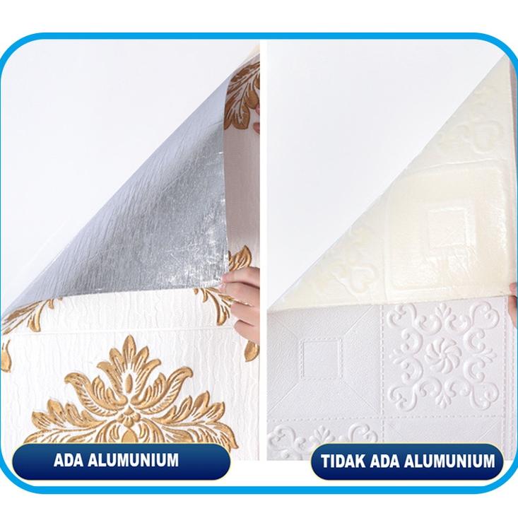 Aimilo Wallpaper 3D Foam / Wallpaper Dinding 3D Motif Foam Batik Bunga More High Quality / Wallfoam 3D