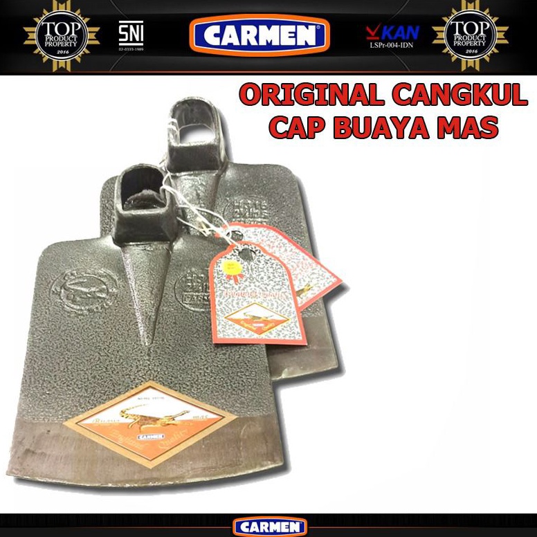 HARGA TERMURAH. cangkul cap buaya asli no 1 pacul baja asli buaya mas carmen - cangkul baja asli ant