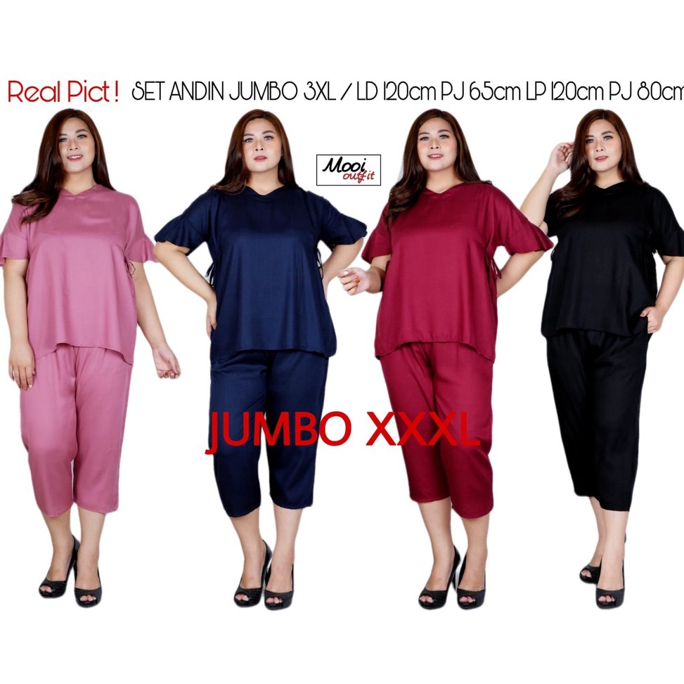Best Seller.. Setelan Andin Ikatan Cinta Jumbo / Setelan Pendek Jumbo / Setelan Jumbo Wanita Kekinia