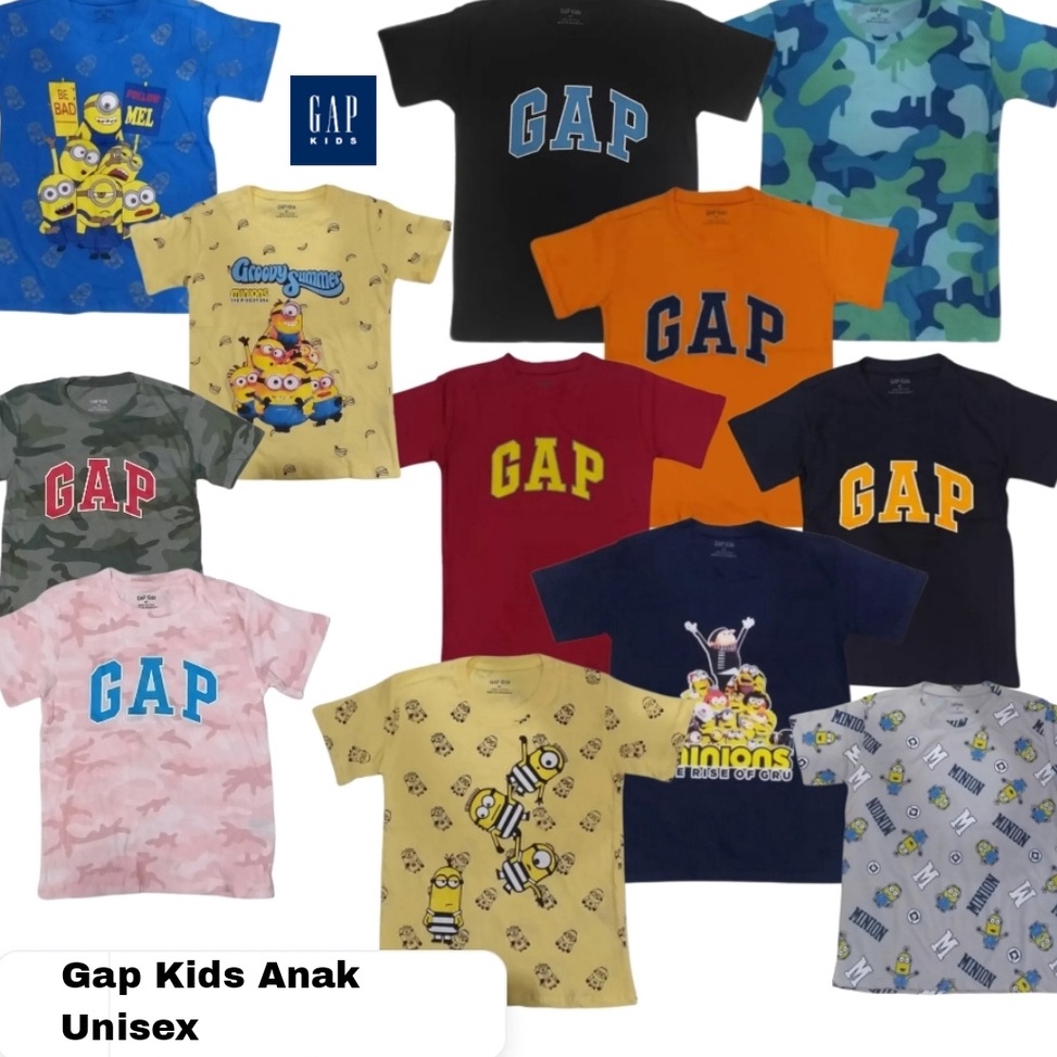HARGA TERMURAAH. Kaos Gap Anak Laki Laki Branded Bahan Katun Umur 6 tahun - 12 thn
