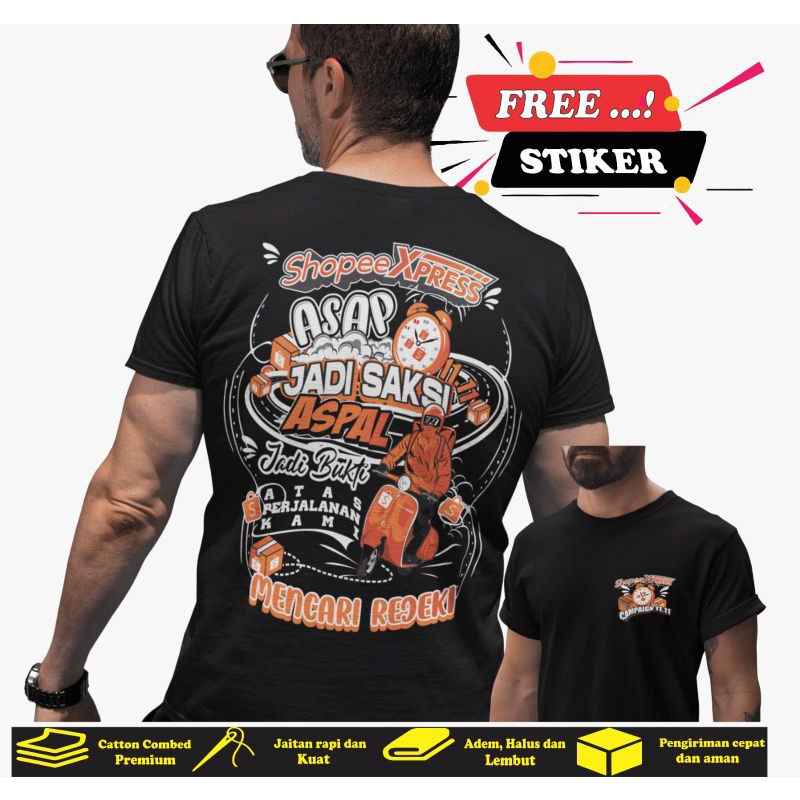 Baju/Kaos Pria Keren KURIR SPX Campaign 11.11 Lengan panjang dan pendekCombed 24s Premium lebih teba