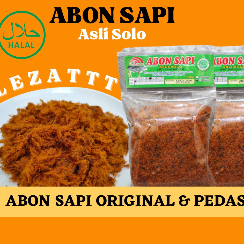 

➟Kirim Langsung SHQYJ ABON SAPI ASLI SOLO 250gr | 100gr ABON SAPI RASA ORIGINAL DAN RASA PEDAS | A04 B51 ✤Ready