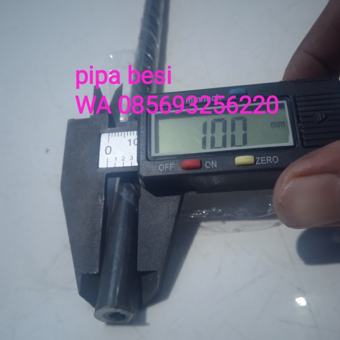 pipa besi od 10 mm x id 8 mm x panjang 100 mm / 10 cm