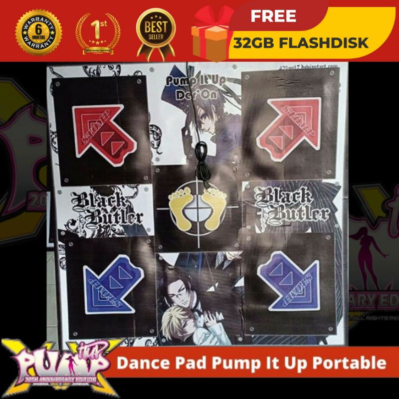 Dance Pad Pump it Up Portable / Karpet PIU Tema Black Butler
