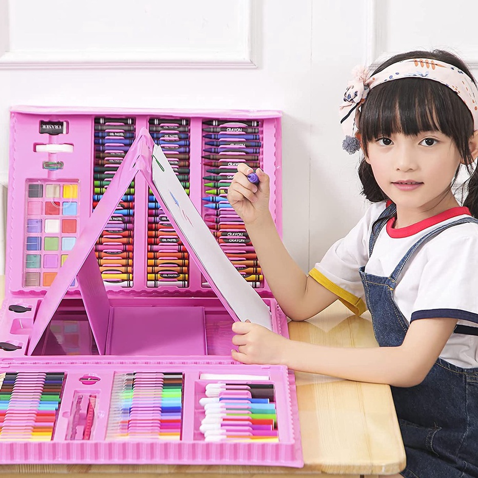 

✥Model Terkini❋ WNRSI Crayon Anak Pengasah 208pcs Set Alat Menggambar Melukis Anak-anak Crayon Cat Air Pensil Z95 Grosir