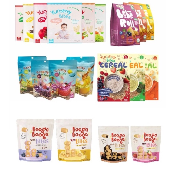 trx3u8Ti Yummy Bites Snack Krekers Bayi Beberoll Bebe Roll Cereal Yogurt Melts Biskuit Organik Booga