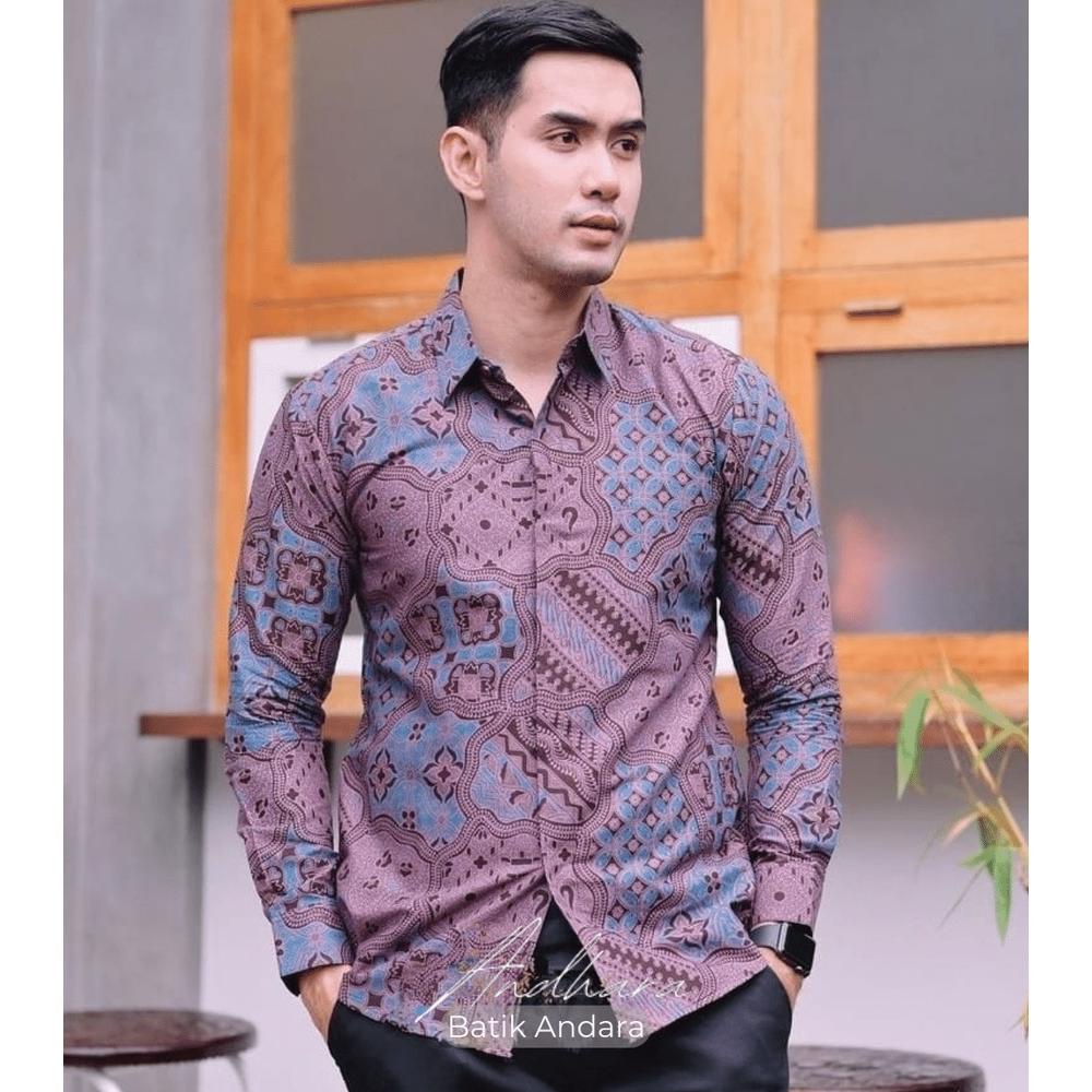 Recomend BAJU BATIK PRIA  TER LILAC LENGAN PANJANG ORIGINAL ..