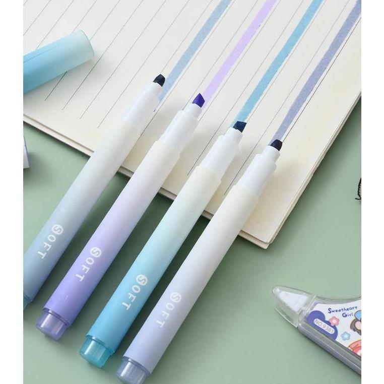 

Viral 4 Buah/Bungkus Secara Bertahap Pena Stabilo Kawaii Permen Warna Manga Spidol Midliner Pastel Stabilo Set