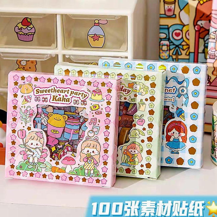 

➤Ready Stock✲➻ QRYNY 100 LEMBAR STIKER KARTUN KOREA LUCU ANTI AIR DEKORASI HANDBOOK DIY BARANG READY STCOk T70 Big Sale