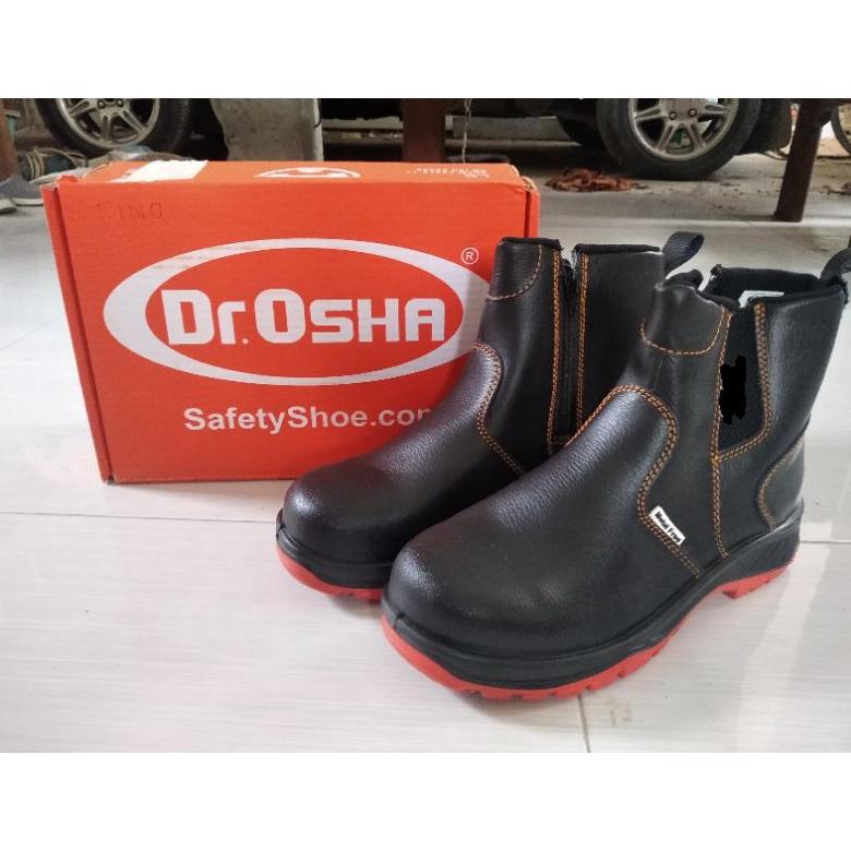 GYD099 sepatu safety dr osha dr.osha principal zip boot brown 9223 ***