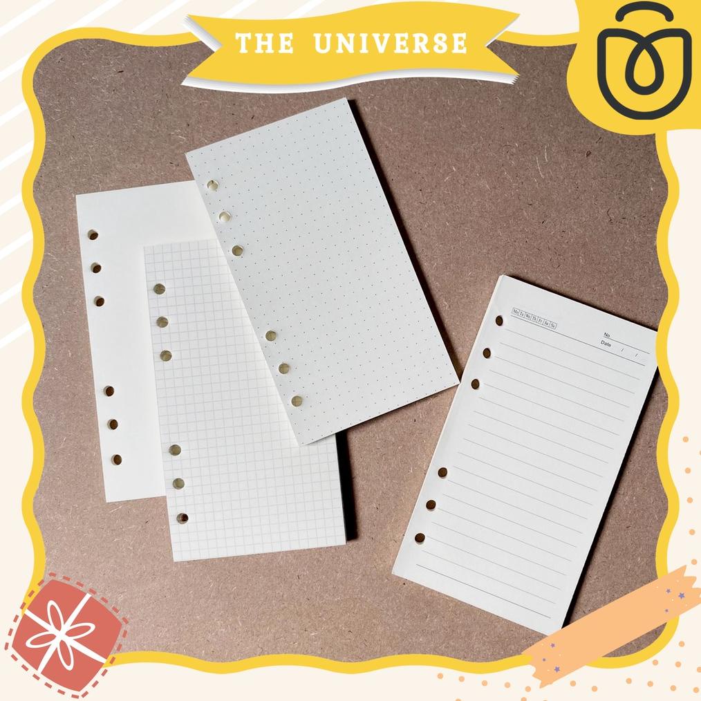 

Viral [The Universe] 100Gsm Isi Binder A6 6 Lubang Polos Bergaris Refill Kertas Loose Leaf - St011