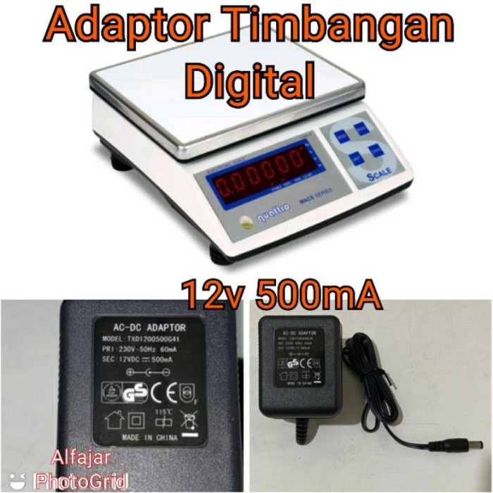 Terlaris Adaptor Charger Timbangan Digital 12V 500Ma Quattro Allegra Macs / W