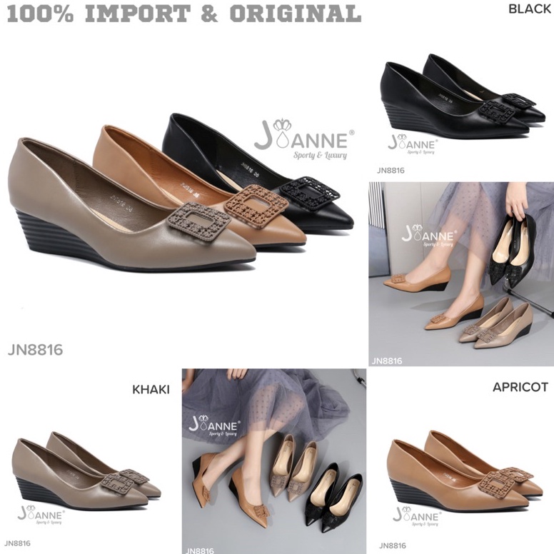 STOK TERBATAS. RESTOCK [ORIGINAL] JOANNE Pump Wedges Shoes Sepatu Wanita #JN8816