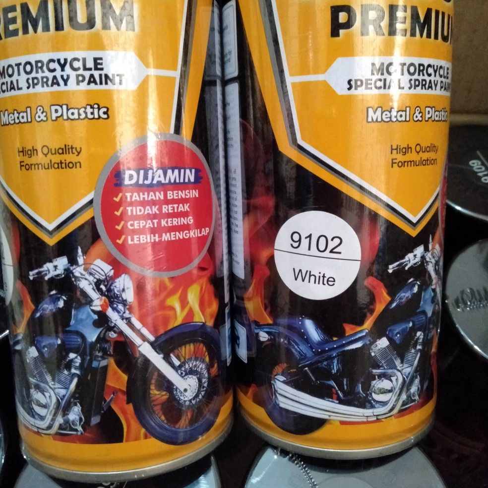 Langsung Order.. Pilok Pilox Cat Diton Premium White 9102 putih dasar putih Tahan Bensin 400cc putih