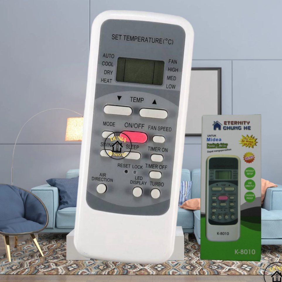 ➬ Remot Remote AC Midea Dast Denpoo R51M Multi Universal K- 8010 tanpa setting q Kemasan Baru ❅.