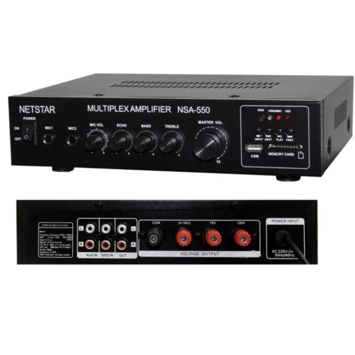 POWER AMPLIFIER UNTUK TOA CEILING SPEAKER NETSTAR NSA-550 80WATT