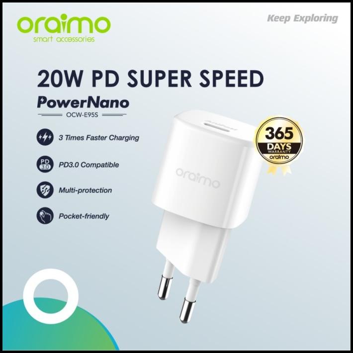 Terlaris Oraimo Powernano Charger 20W Pd Super Speed Fast Charging Ocw E95S