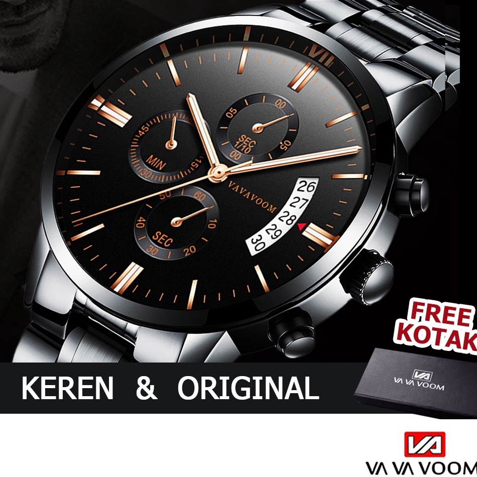 Harga Spesial.. Jam Tangan Pria Original Impor FNGEEN  VAVA VOOM Tahan Air dengan 3 Kronograf VA-214