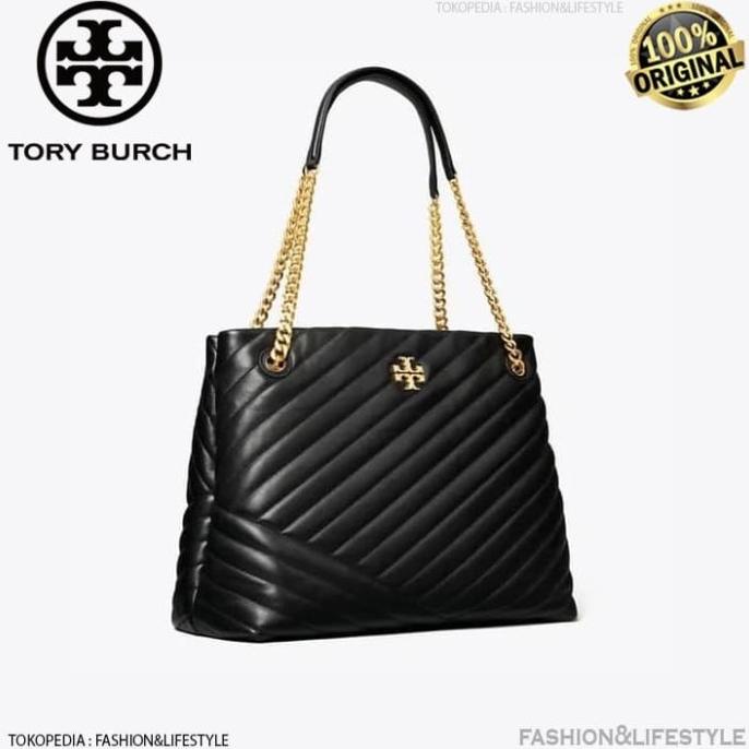 Tory Burch Kira Chevron Tote Bag Black - Tas Tory Burch Original 1000%
