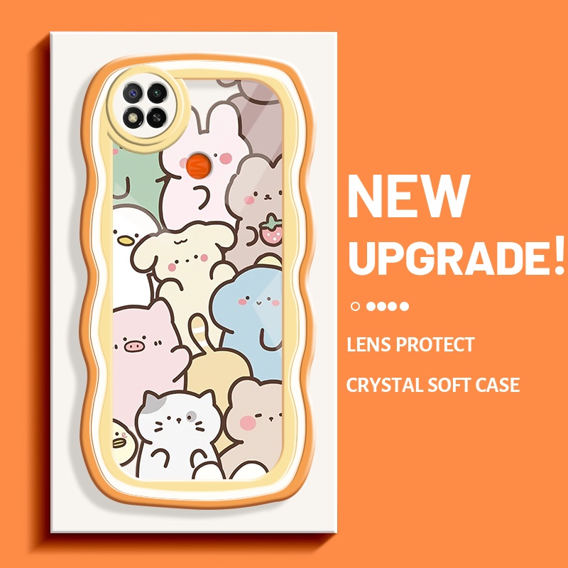 Casing Ponsel untuk Xiaomi Redmi 9C NFC Redmi 8 9A 10C 8A 9T Case pola hewan garis warna Hp pembatas