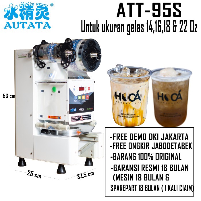 sealer/mesin pengepres minuman AUTATA ATT-95S WHITE PANDA