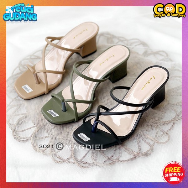 Heels Slop Kekinian Haiheels Wanita Sendal Import Sandal Seserahan Heels Sndal Wnita Hill Terbaru Mu